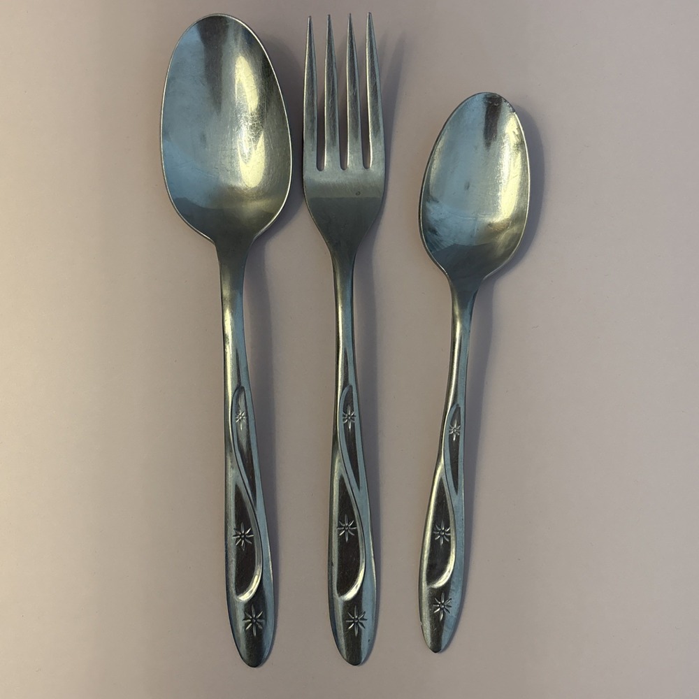 Americana Star Starburst Tea Spoon Atomic MCM Modern Stainless Flatware USA